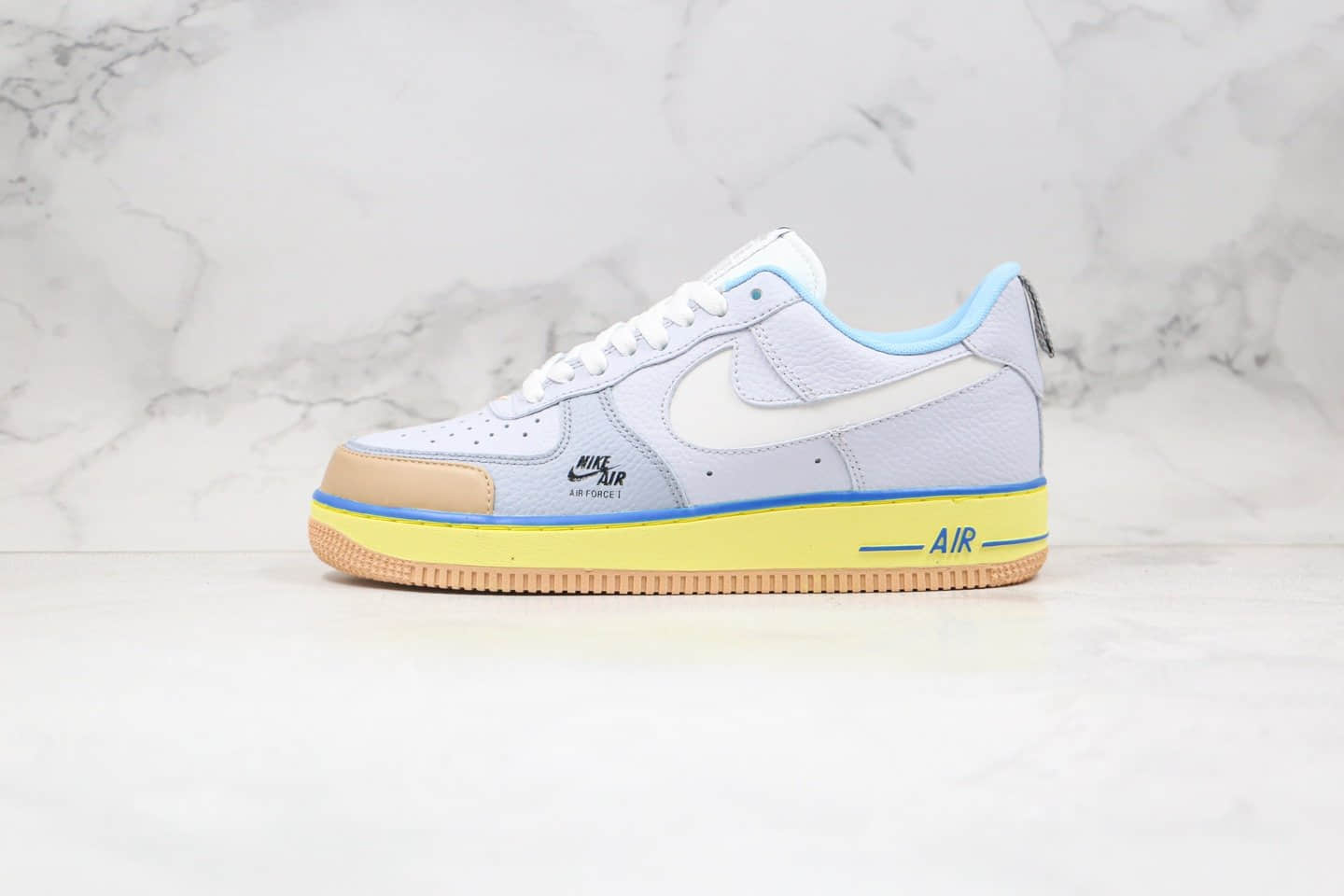 耐克Nike Air Force 1 Premium Blue pot cookies纯原版本低帮空军一号蓝罐曲奇蓝紫黄色板鞋内置气垫 货号：CV3039-102