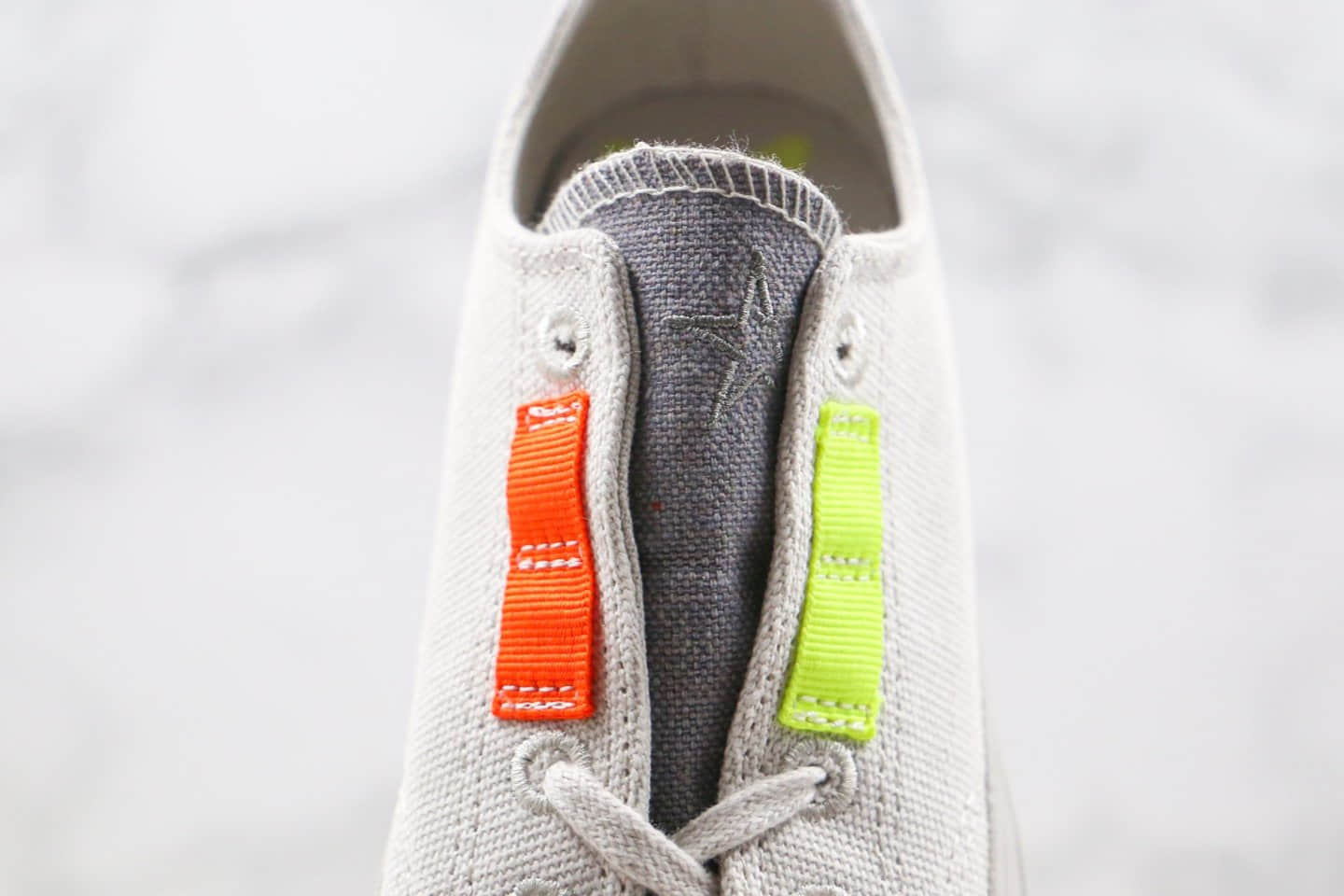 匡威Converse Tri-Panel Renew公司级版本环保系列鞋舌补丁灰绿橙色拼色马卡龙低帮帆布鞋原楦头纸板打造 货号：168618C