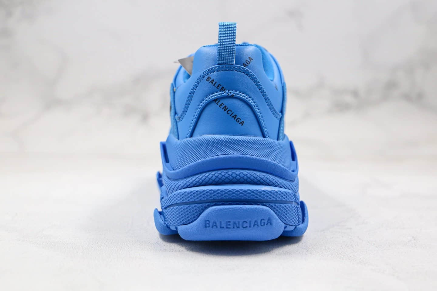 巴黎世家Balenciaga Triple S纯原版本初代复古老爹鞋蓝色字母弹幕原盒配件齐全原档案数据开发