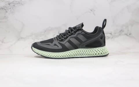 阿迪达斯adidas ZX 2K 4D Dash Green纯原版本复古科技跑鞋4D黑绿色原盒原标区别市面通货版本 货号：FV9027