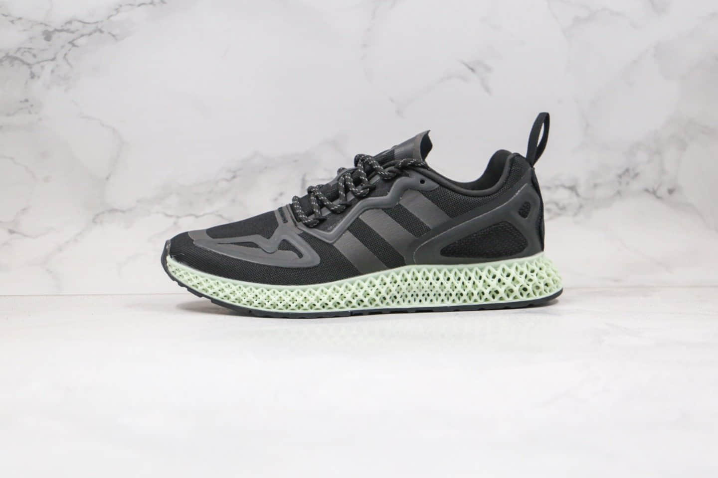 阿迪达斯adidas ZX 2K 4D Dash Green纯原版本复古科技跑鞋4D黑绿色原盒原标区别市面通货版本 货号：FV9027