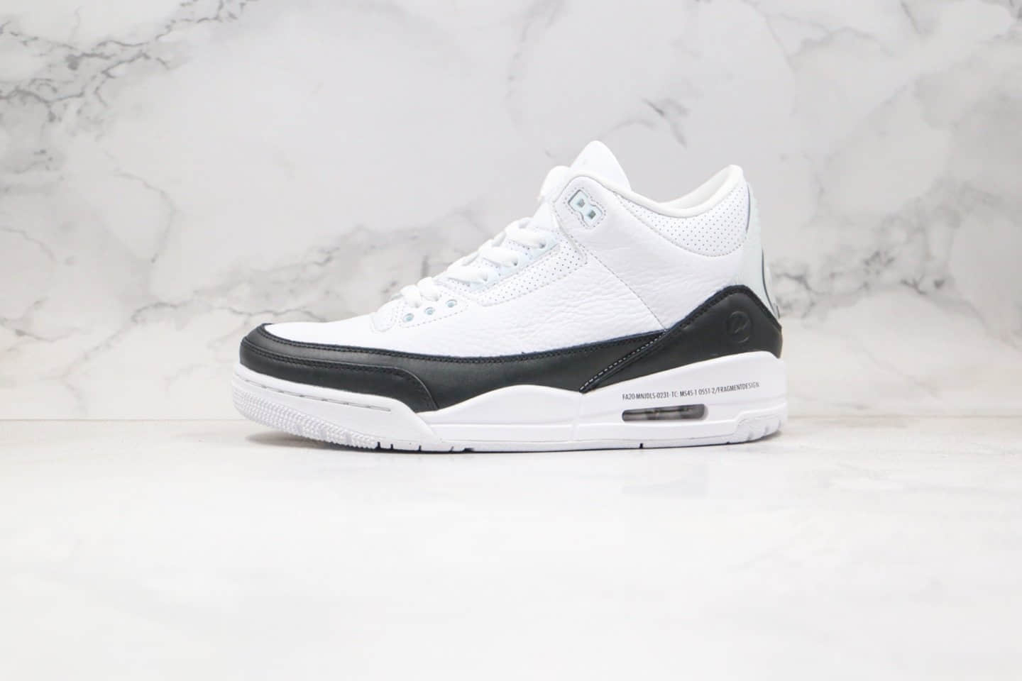 乔丹Air Jordan 3 x Fragment Design纯原版本藤原浩联名款白黑色闪电AJ3篮球鞋原盒原标正确后跟细节 货号：DA3595-100