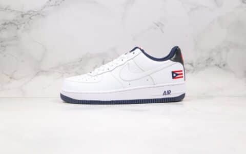 耐克Nike Air Force 1 LoW Puerto Rico纯原版本低帮空军一号波多黎各国旗白黑色板鞋内置气垫 货号：CJ1386-100