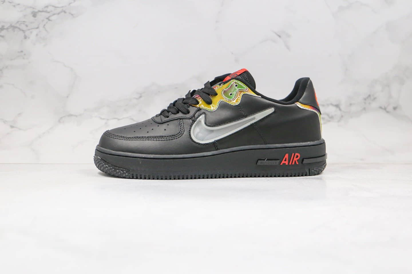 耐克Nike Air Force 1 React纯原版本低帮空军一号透明勾黑幻彩渐变板鞋原鞋开模一比一打造 货号：CN9838-001