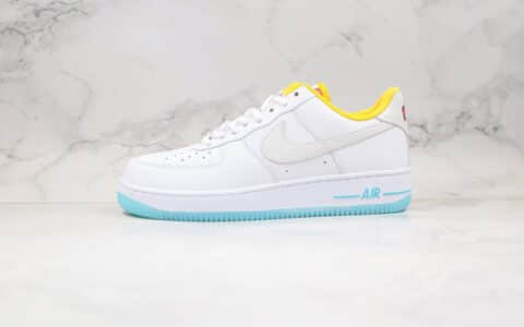 耐克Nike Air Force 1 Pastel White Multicolour纯原版本低帮空军一号绮妮亚LF白黄蓝色板鞋原档案数据开发 货号：CZ8132-100