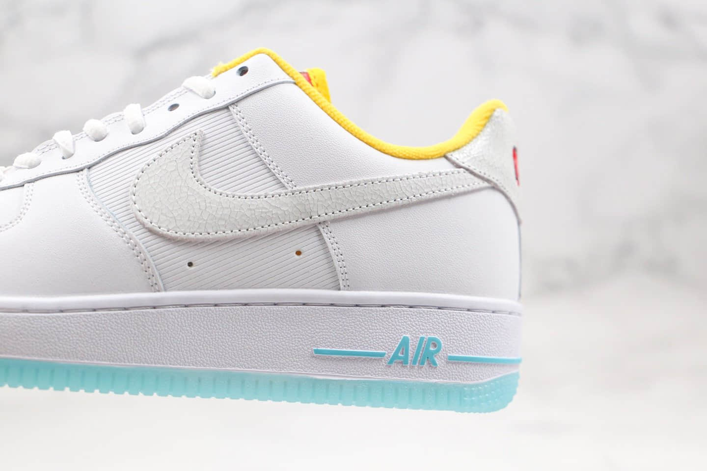 耐克Nike Air Force 1 Pastel White Multicolour纯原版本低帮空军一号绮妮亚LF白黄蓝色板鞋原档案数据开发 货号：CZ8132-100