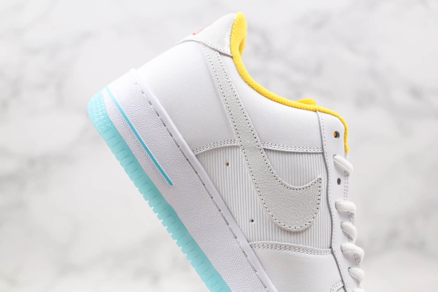 耐克Nike Air Force 1 Pastel White Multicolour纯原版本低帮空军一号绮妮亚LF白黄蓝色板鞋原档案数据开发 货号：CZ8132-100