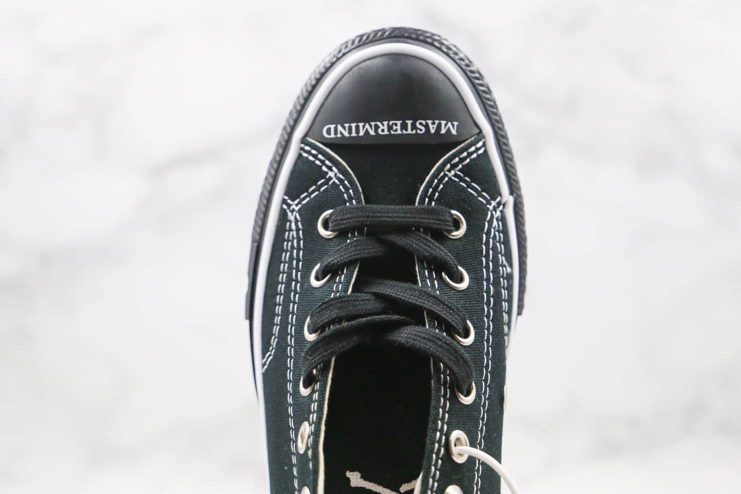 匡威Converse Addict x mastermind JAPAN日本限定ADD骷髅头MMJ联名款公司级版本低帮黑色帆布鞋原厂硫化大底 货号：169075C