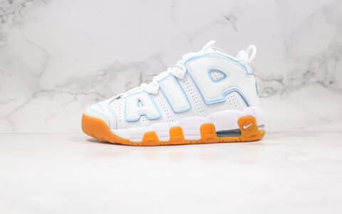 耐克Nike Air More Uptempo 96纯原版本皮蓬大R生胶白蓝色篮球鞋内置全掌气垫 货号：415082-107