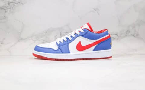 乔丹Air Jordan 1 Low纯原版本低帮AJ1白红蓝色内置气垫原档案数据开发 货号：309192-161