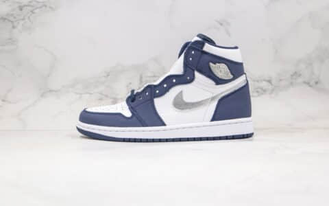 乔丹Air Jordan 1 Midnight Navy纯原版本高帮AJ1海军蓝银色篮球鞋正确后跟定型 货号：DC1788-100