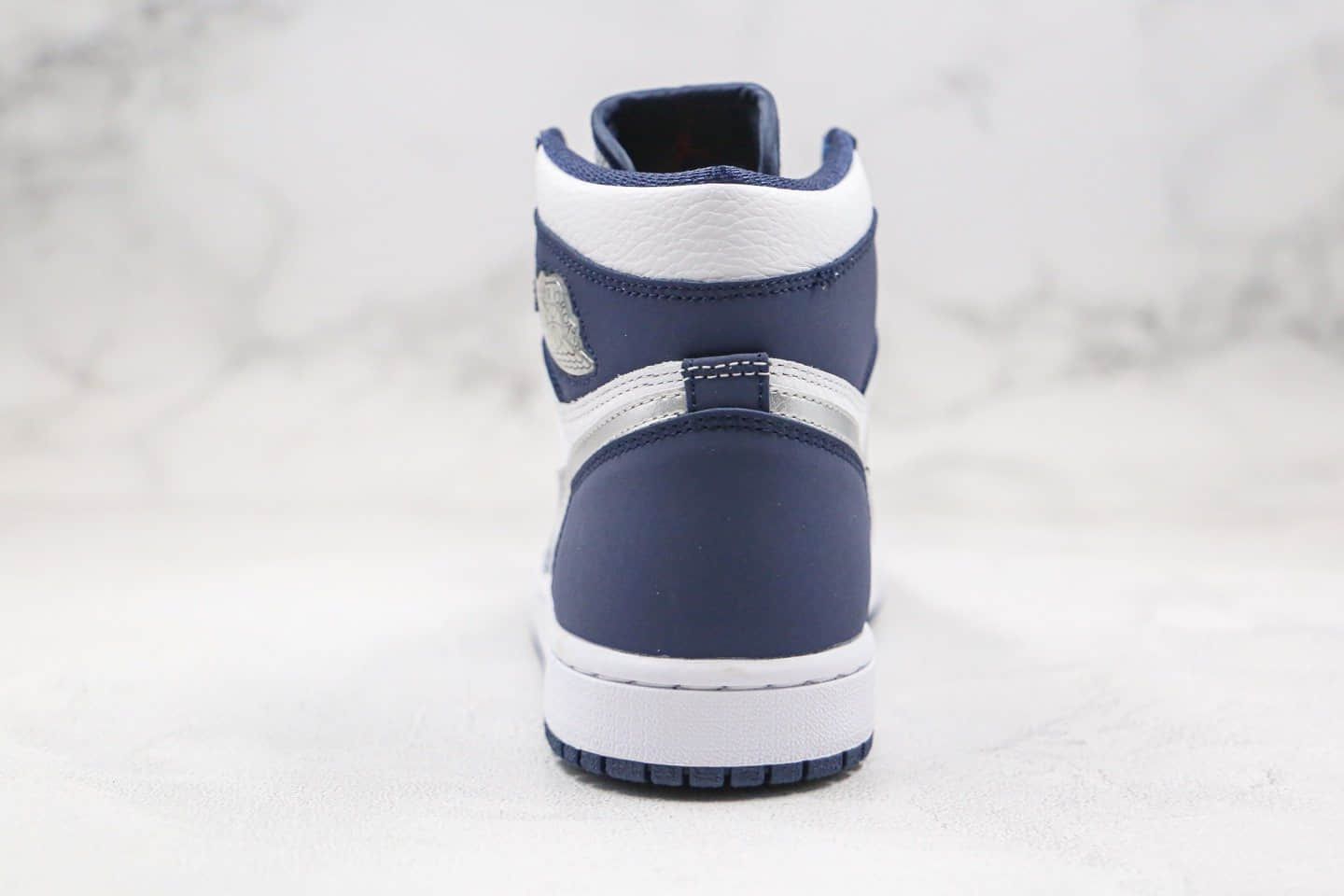 乔丹Air Jordan 1 Midnight Navy纯原版本高帮AJ1海军蓝银色篮球鞋正确后跟定型 货号：DC1788-100