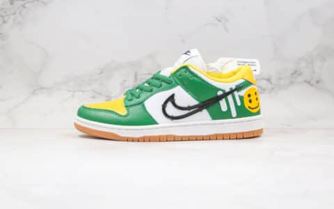 耐克NIKE SB DUNK纯原版本低帮DUNK笑脸涂鸦黄绿色板鞋内置Zoom气垫原盒原标 货号：CU1727-011