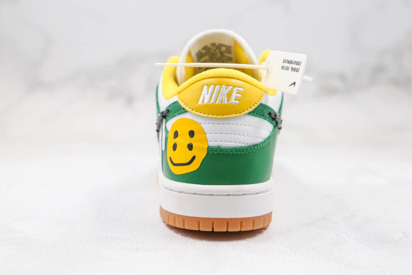 耐克NIKE SB DUNK纯原版本低帮DUNK笑脸涂鸦黄绿色板鞋内置Zoom气垫原盒原标 货号：CU1727-011