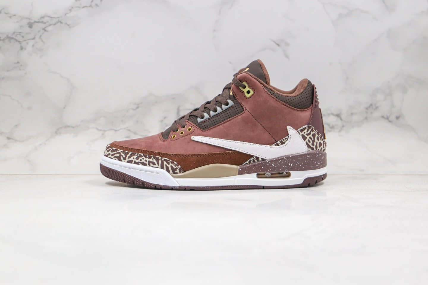 乔丹Air Jordan 3 Retro High OG纯原版本倒钩AJ3麂皮磨砂酒红色原档案数据开发 货号：626988-018