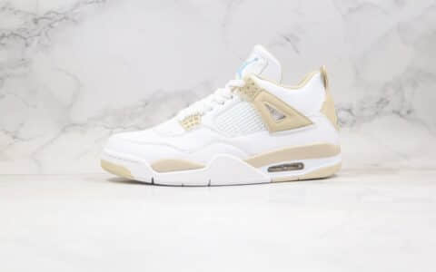 乔丹Air Jordan 4 Retro Linen纯原版本白卡其色AJ4白金篮球鞋原档案数据开发 货号：487724-118