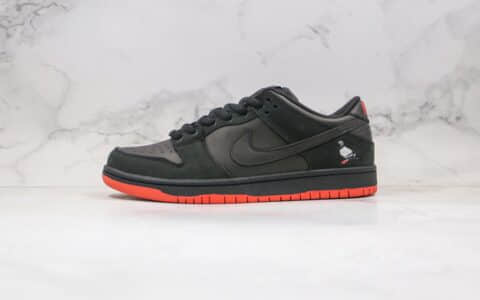 耐克Nike SB Dunk low Trd QS x Black Pigeon纯原版本低帮SB黑鸽子黑红色板鞋内置Zoom气垫 货号：883232-008