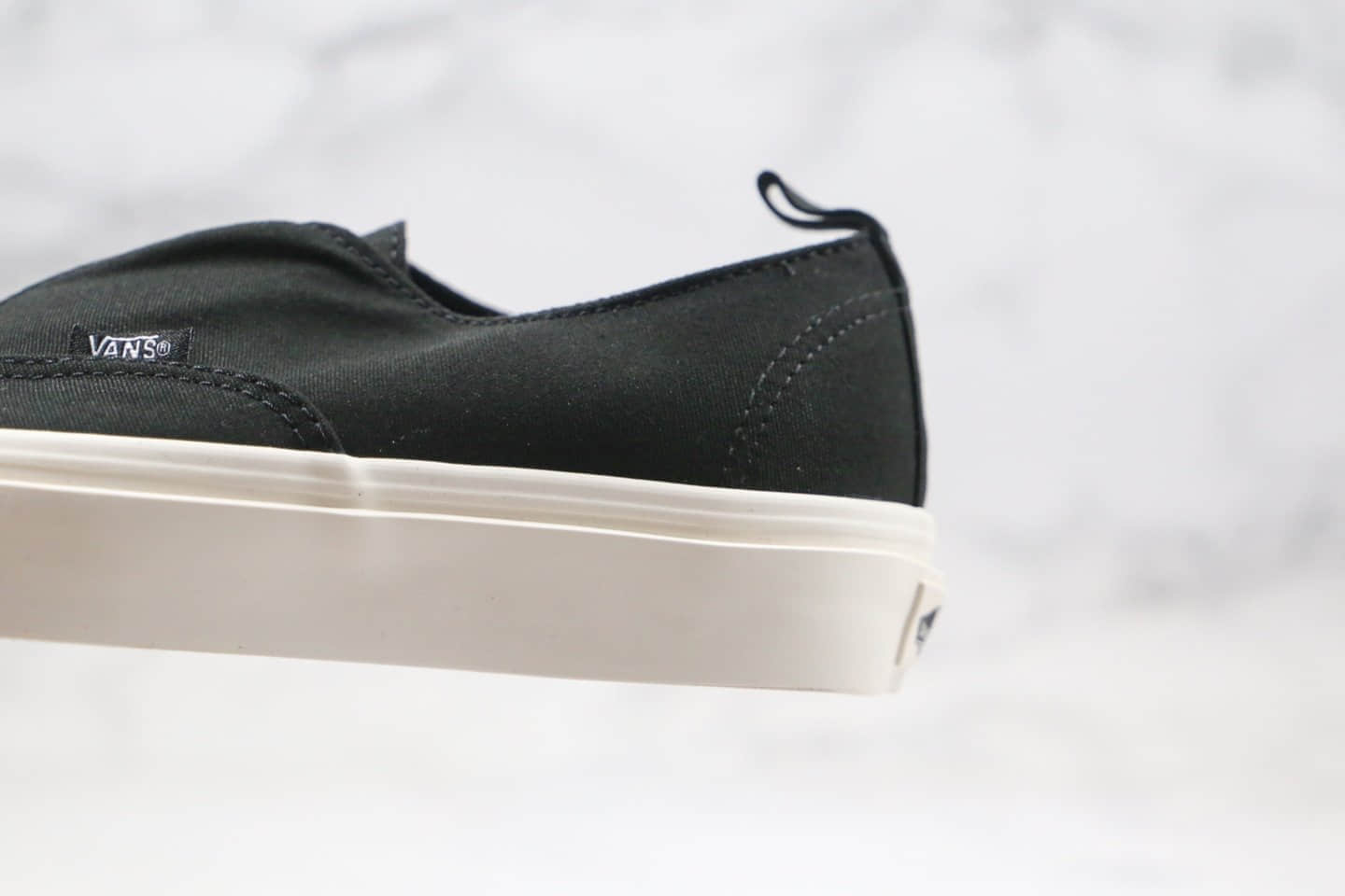 万斯Vans公司级版本无鞋带一脚蹬宝藏鞋黑色丝带原楦头纸板打造原盒原标