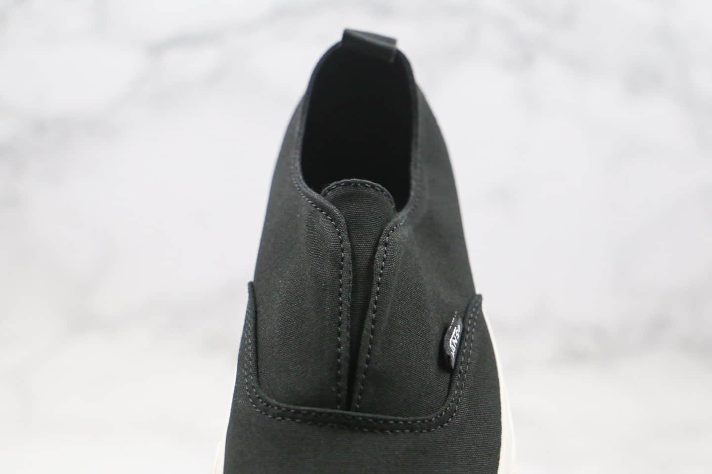 万斯Vans公司级版本无鞋带一脚蹬宝藏鞋黑色丝带原楦头纸板打造原盒原标