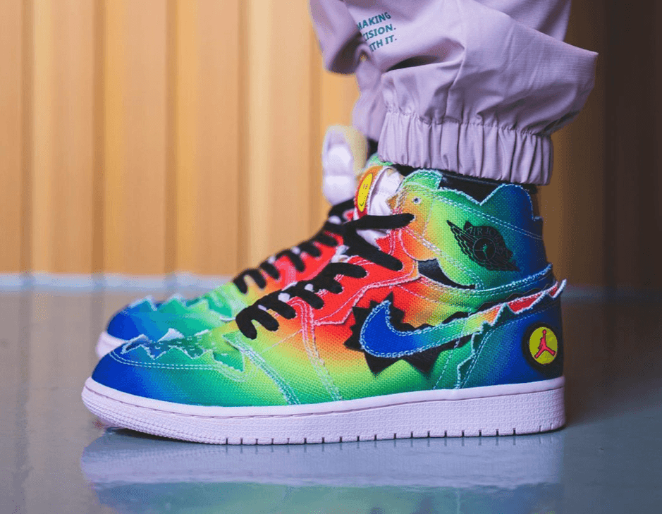 超吸睛扎染鞋面！J Balvin x AJ1上脚图释出！ 货号：DC3481-900