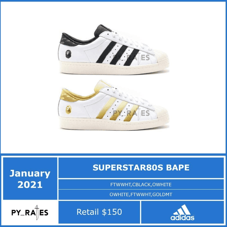 全新Bape x adidas Superstar 80s联名首度曝光！明年登场！