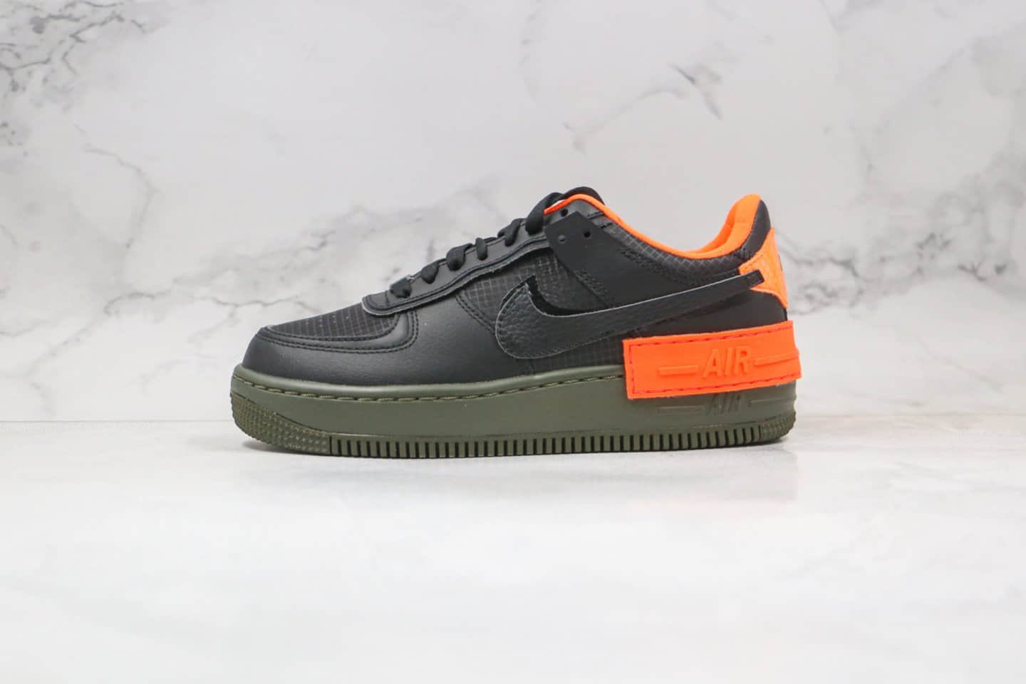 耐克Nike Air Force 1 AF1 Shadow纯原版本低帮马卡龙空军一号解构黑橙色板鞋原盒原标 货号：CQ3317-001