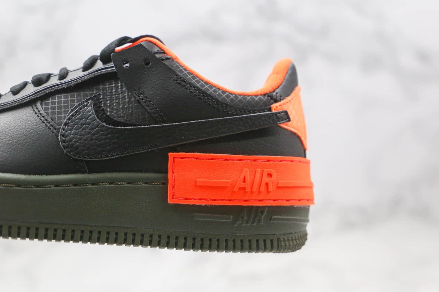 耐克Nike Air Force 1 AF1 Shadow纯原版本低帮马卡龙空军一号解构黑橙色板鞋原盒原标 货号：CQ3317-001