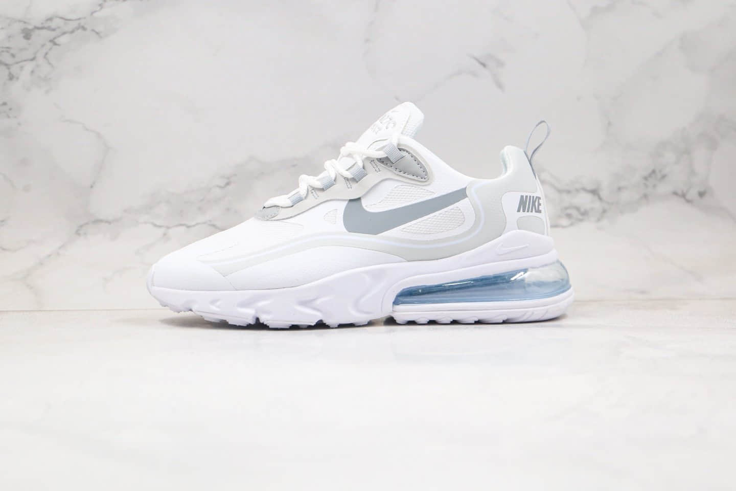 耐克Nike Air Max 270 React纯原版本气垫鞋Max270灰蓝色原盒原标正确鞋面颜色 货号：CV1632-001