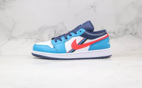 乔丹Air Jordan 1 Low game time纯原版本低帮AJ1游戏时间主题蓝白红色原档案数据开发 货号：CV4892-100