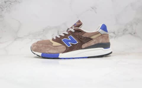 新百伦New Balance 998纯原版本复古老爹鞋NB998棕蓝色原盒原标原楦头纸板打造 货号：M998SBA