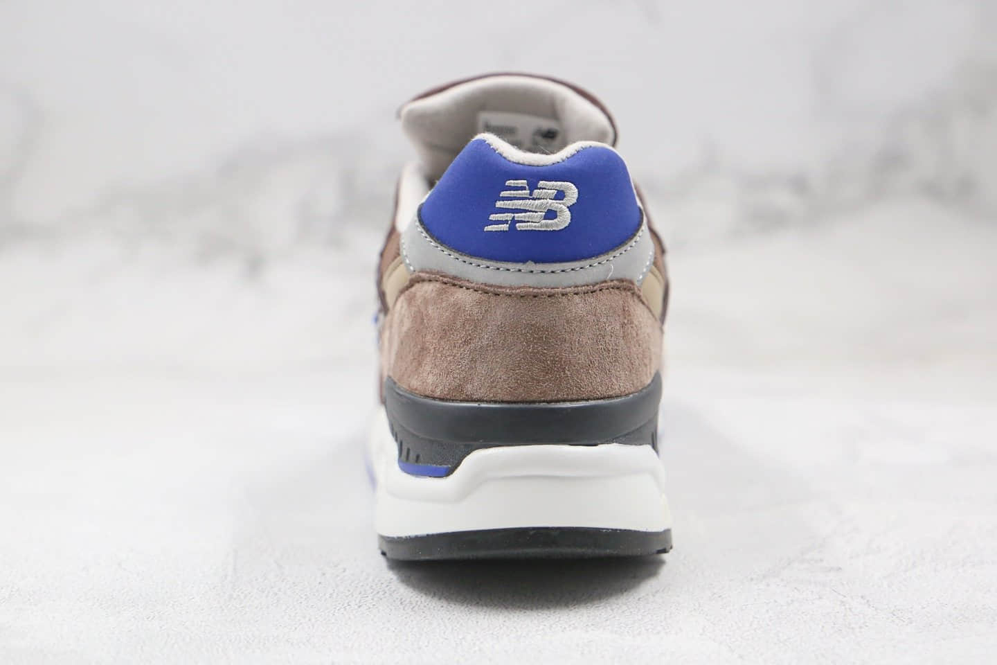 新百伦New Balance 998纯原版本复古老爹鞋NB998棕蓝色原盒原标原楦头纸板打造 货号：M998SBA