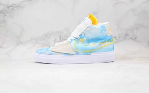 耐克Nike SB Zoom Blazer Mid EDGE纯原版本中帮拆线开拓者蓝天白云板鞋内置Zoom气垫 货号：CI3833-415