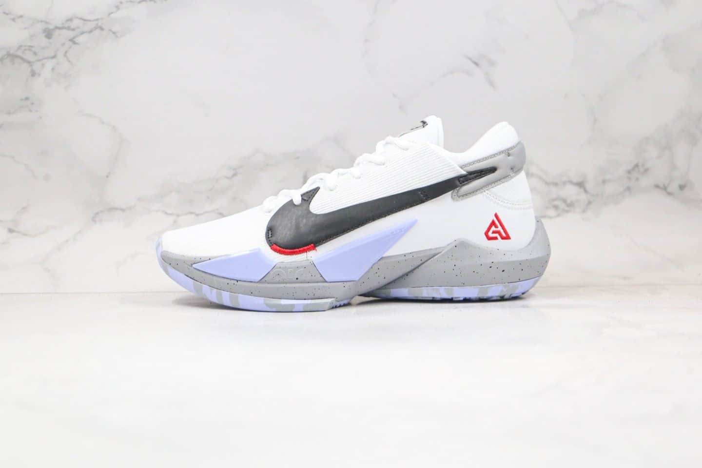 耐克Nike Zoom Freak 2纯原版本字母哥二代白紫灰色实战篮球鞋内置气垫原档案数据开发 货号：CK5424-101
