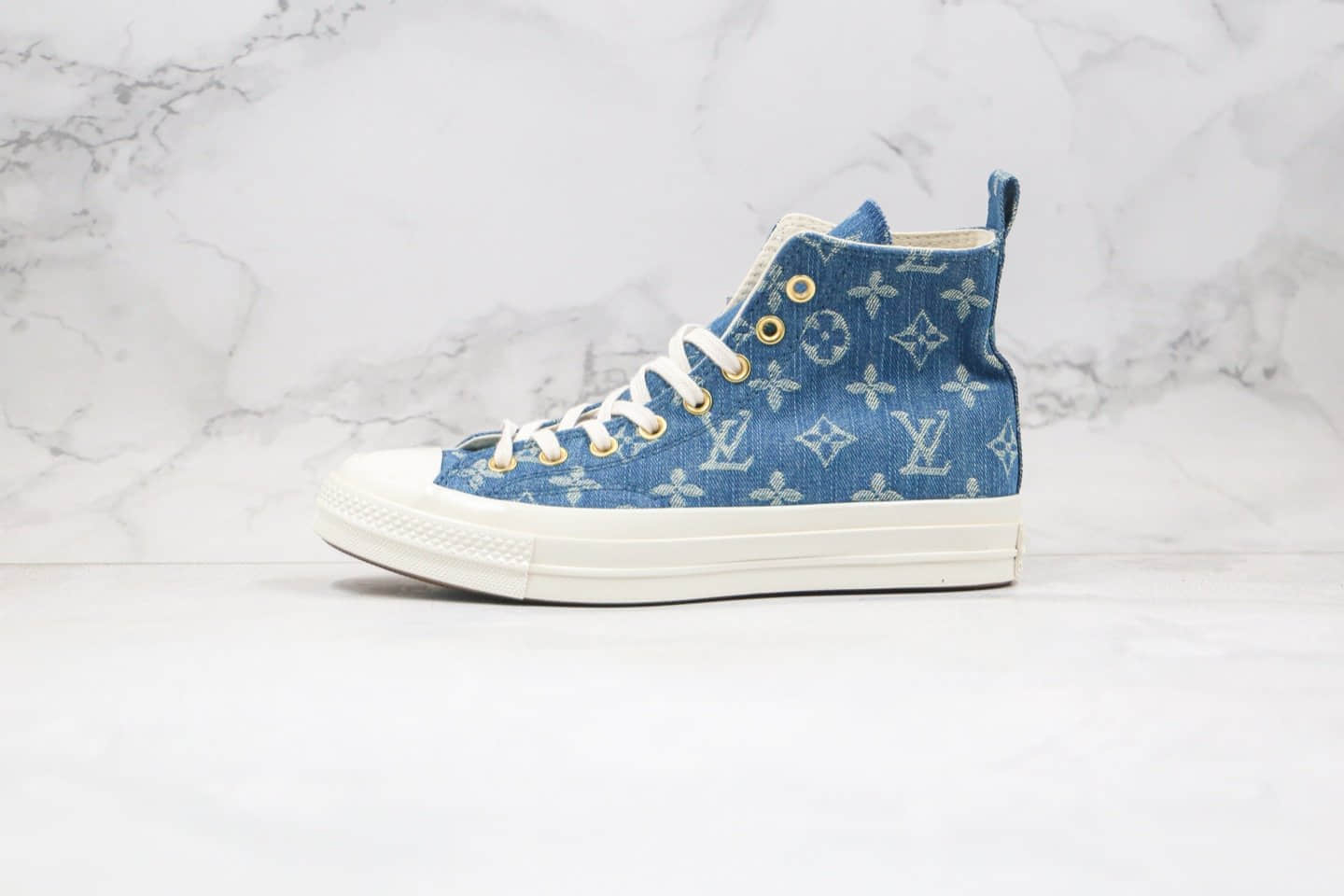 匡威converse 1970S X LV联名款纯原版本高帮牛仔蓝色帆布鞋原厂硫化大底正确硅蓝软中底 货号：162055C