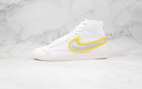 耐克Nike Blazer Mid '1977 Vintage WE纯原版本中帮开拓者白灰黄色板鞋原盒原标 货号：CZ8105-100