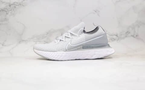 耐克Nike Epic React Flyknit公司级版本瑞亚编织超轻缓震跑步鞋灰色原盒原标 货号：CD4371-006