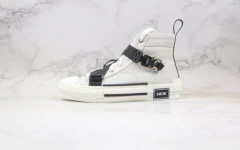 迪奥Dior B23 Oblique High纯原版本高帮板鞋牛仔机能扣白色全套原装配件