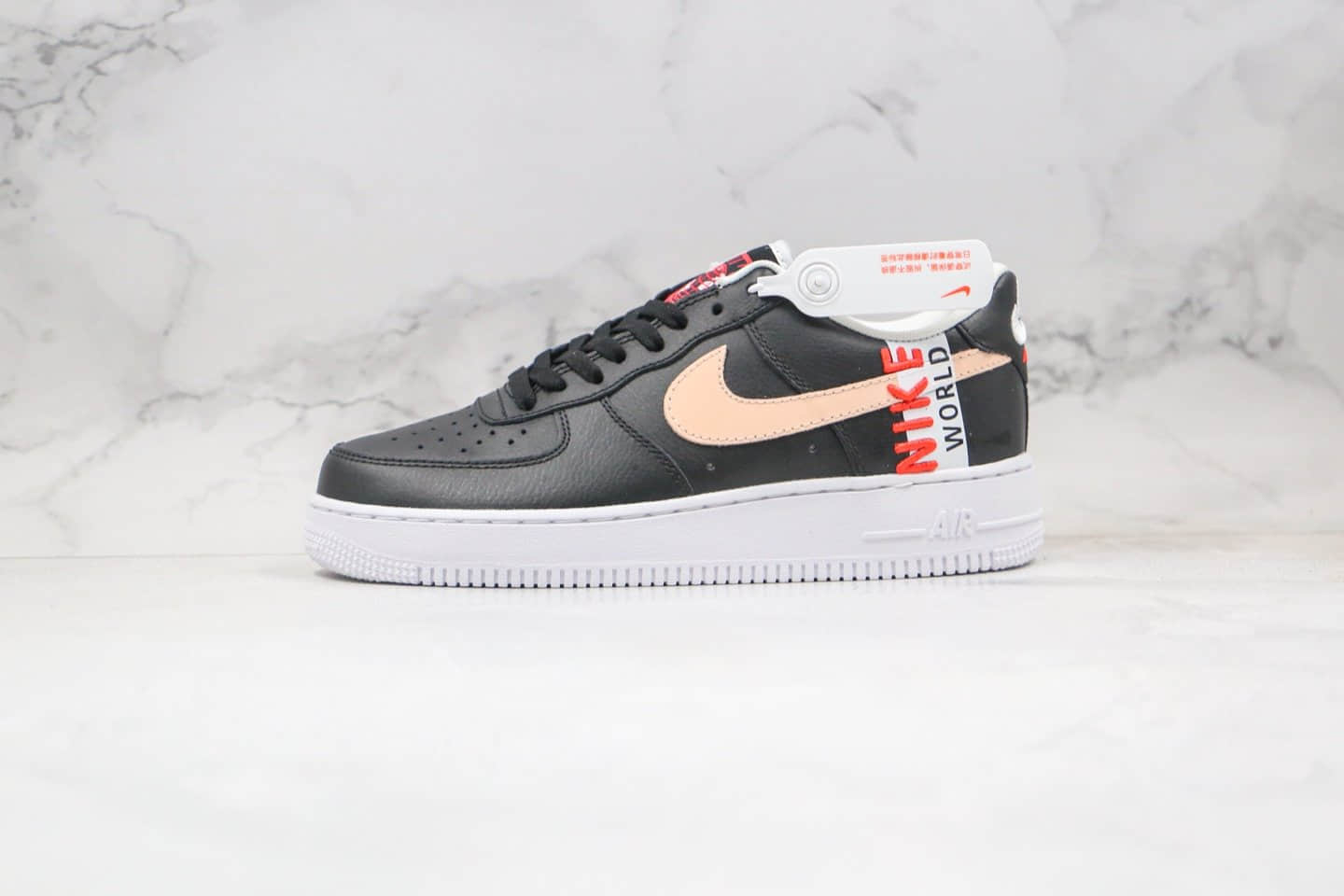 耐克Nike Air Force 1 “Worldwide”纯原版本空军一号低帮板鞋地球日主题黑粉红色原档案数据开发 货号：CN8536-001