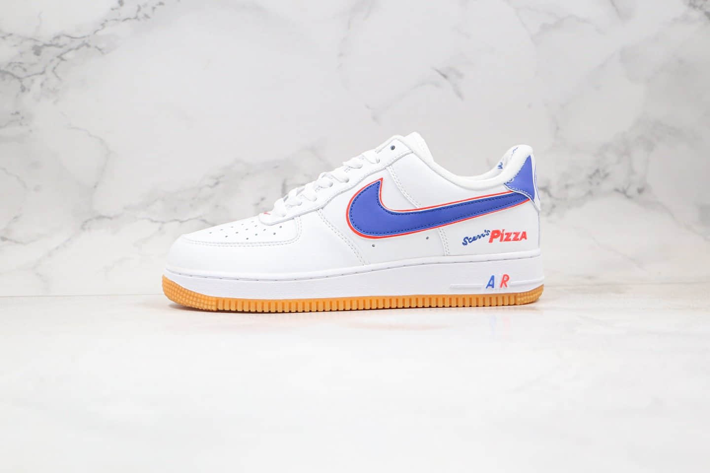 耐克Nike Air Force 1 Low '07 Pizza纯原版本空军一号披萨小红书爆款白橙蓝色原盒配件 货号：CN3244-100