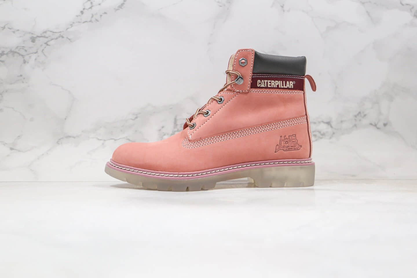 卡特CAT FOOTWEAR纯原版本水晶底工装鞋浅粉色原档案数据开发原鞋开模一比一打造
