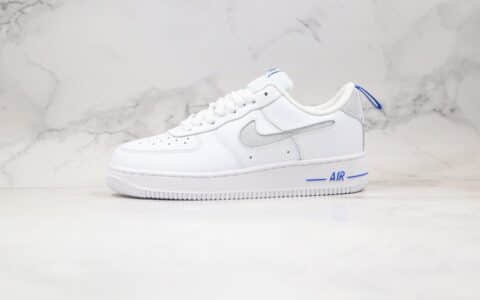 耐克Nike Air Force 1 Low Cut-Out纯原版本低帮空军一号镂空LOGO钩白蓝色板鞋内置气垫 货号：DC1429-100