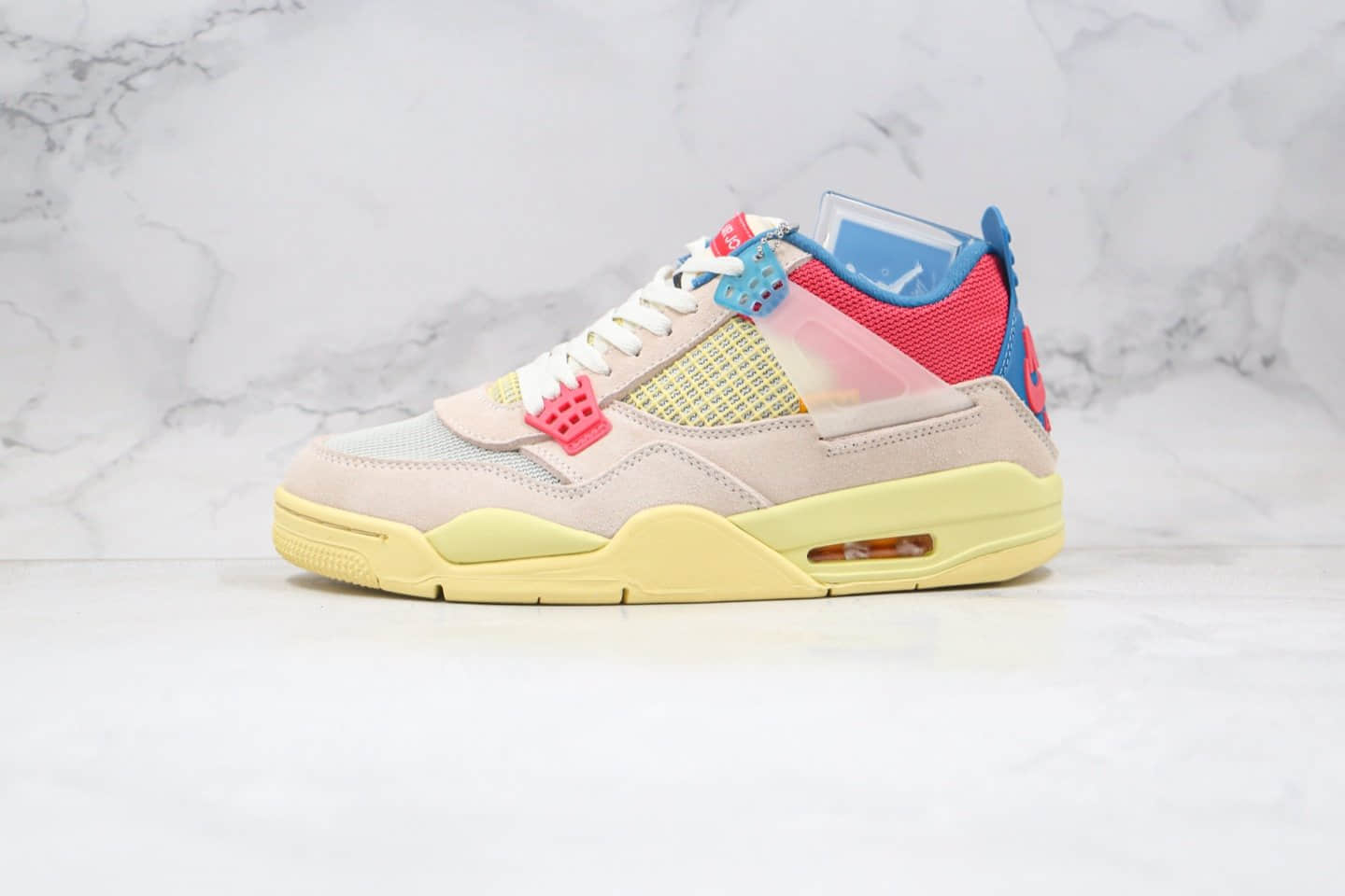 乔丹Air Jordan 4 Retro x Union洛杉矶联名款纯原版本AJ4米白红蓝色原盒原标原档案数据开发 货号：DC9533-800