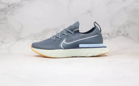 耐克Nike Epic React Flyknit纯原版本瑞亚编织超轻缓震跑步鞋深灰色原盒原标 货号：CD4371-401