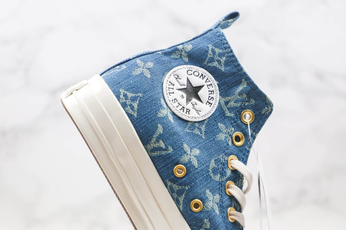 匡威converse 1970S X LV联名款纯原版本高帮牛仔蓝色帆布鞋原厂硫化大底正确硅蓝软中底 货号：162055C