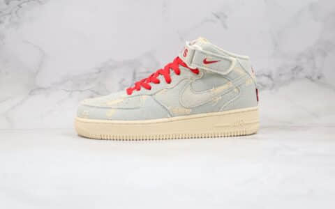 耐克Levi's x Nike Air Force 1 Low纯原版本李维斯联名空军一号丹宁水洗做旧AF1牛仔蓝色内置气垫 货号：651122-215