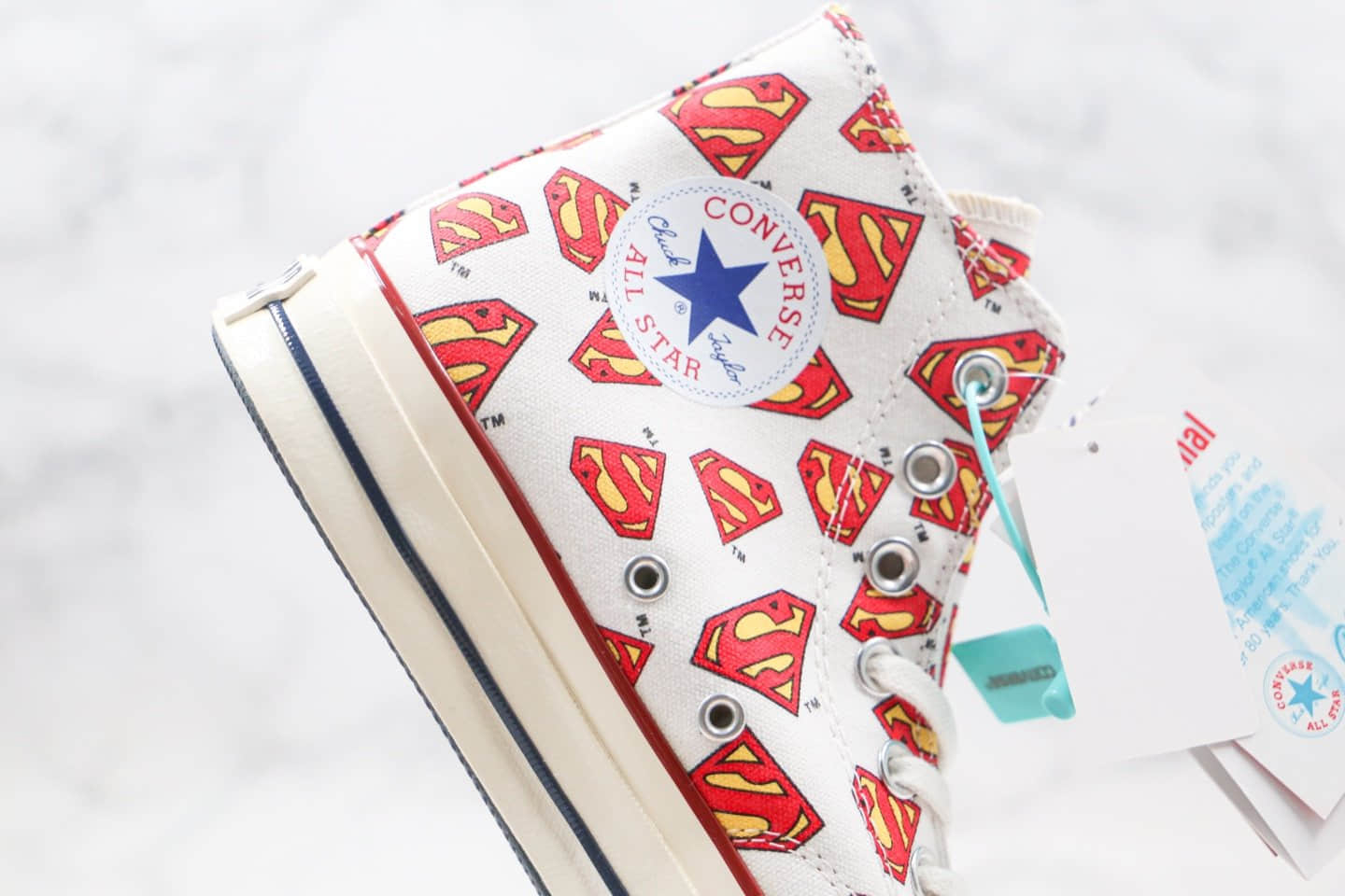 匡威Converse All Star x Superman超人联名款公司级版本红色高帮硫化帆布鞋原档案数据开发 货号：1C993