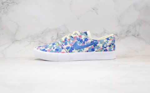 耐克Nike SB Stefan Janoski Canvas RM Premium纯原版本低帮SB板鞋花卉帆布皇家系列蓝色原盒原标 货号：AQ7878-202