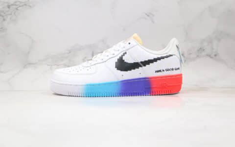 耐克Nike Air force 1纯原版本低帮空军一号电玩系列板鞋英雄联名皮肤白彩虹色原档案数据开发 货号：318155-113