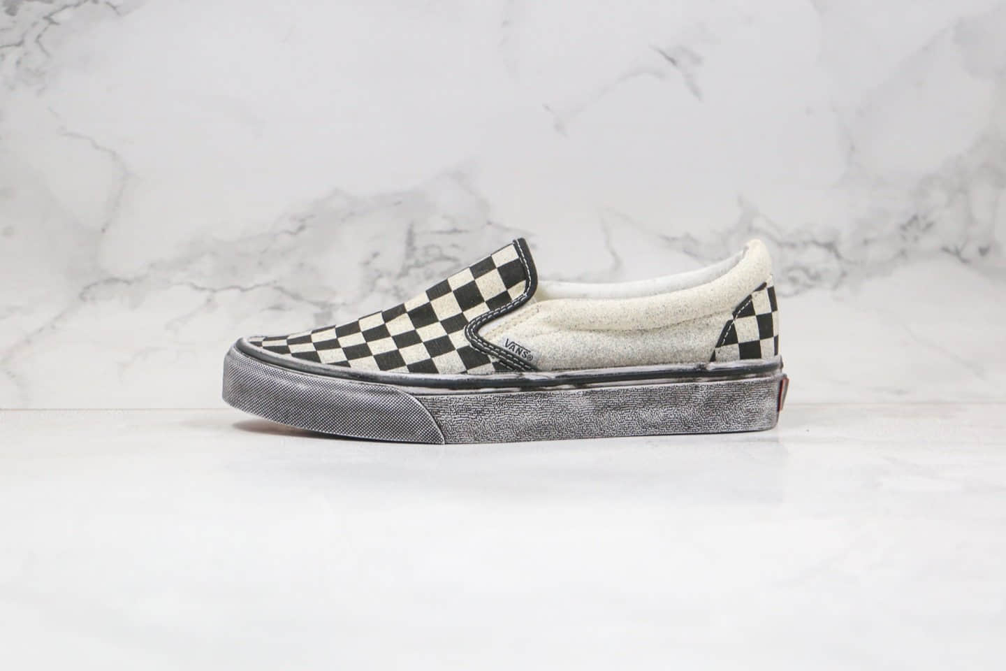 万斯Vans slipon Pro公司级版本低帮棋盘格子一脚蹬黑白做旧款原档案数据开发原盒原标