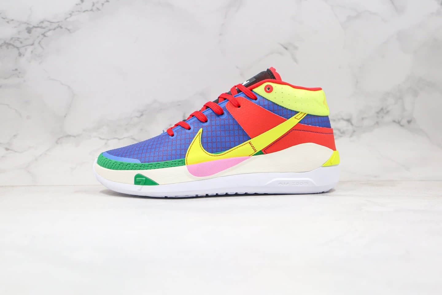 耐克Nike Zoom KD13 EP纯原版本杜兰特13代篮球鞋红蓝黄绿色内置气垫支持实战 货号：CI9948-703